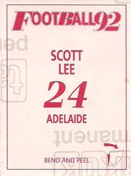 1992 Select AFL Stickers #24 Scott Lee Back